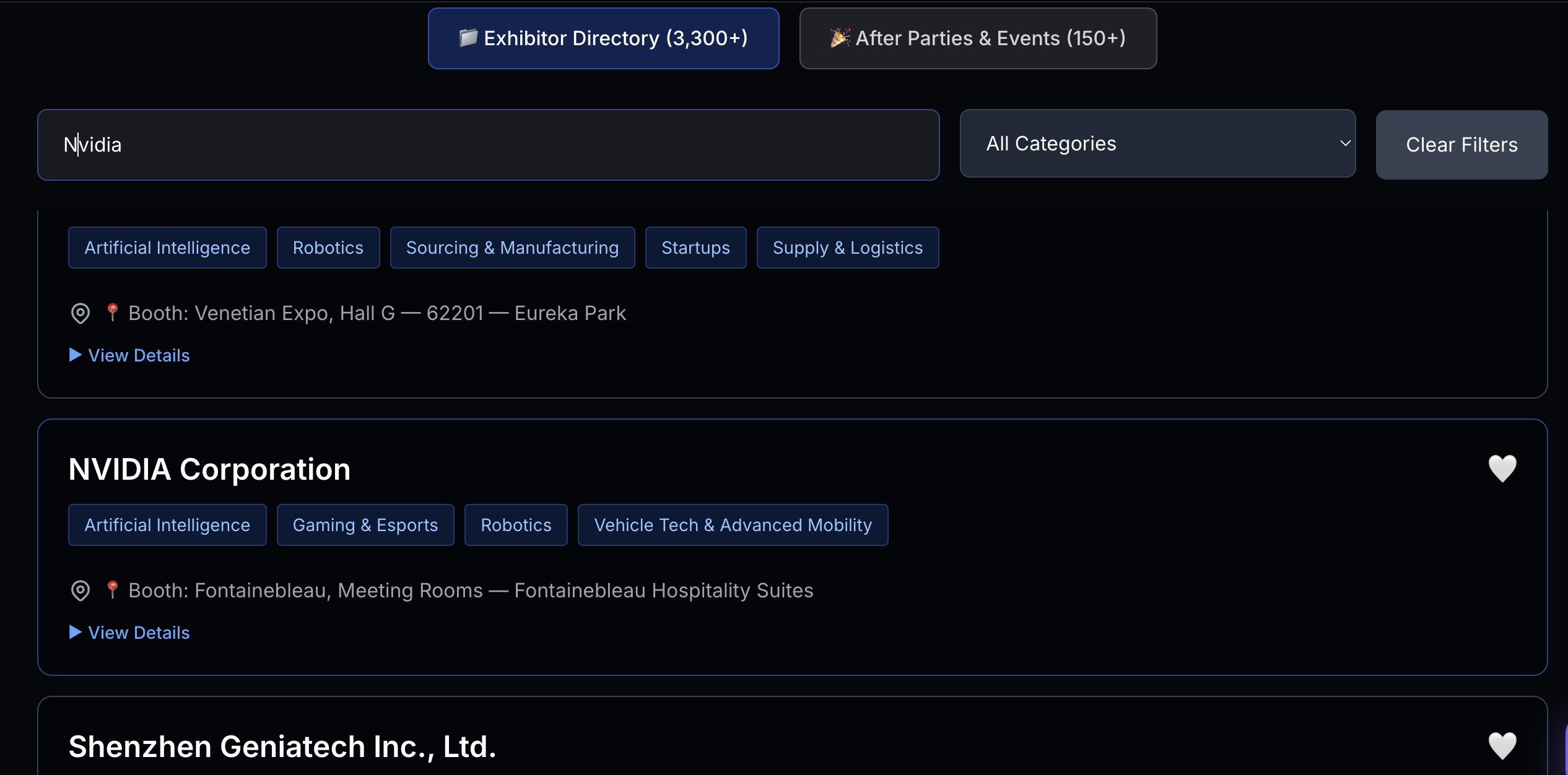 Browse and search CES exhibitors